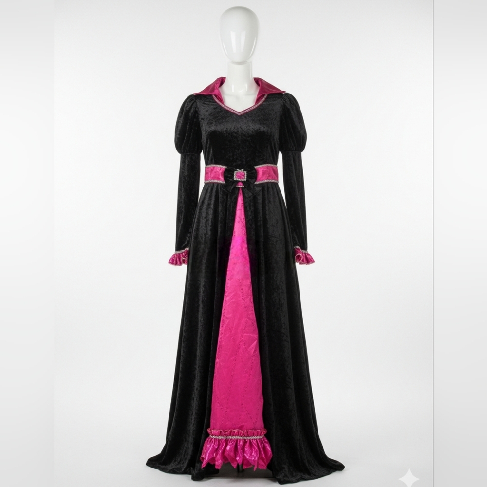 Pink and Black Kids Glimmer WITCH Costume Dress with Accessories 8- 10 yrs old